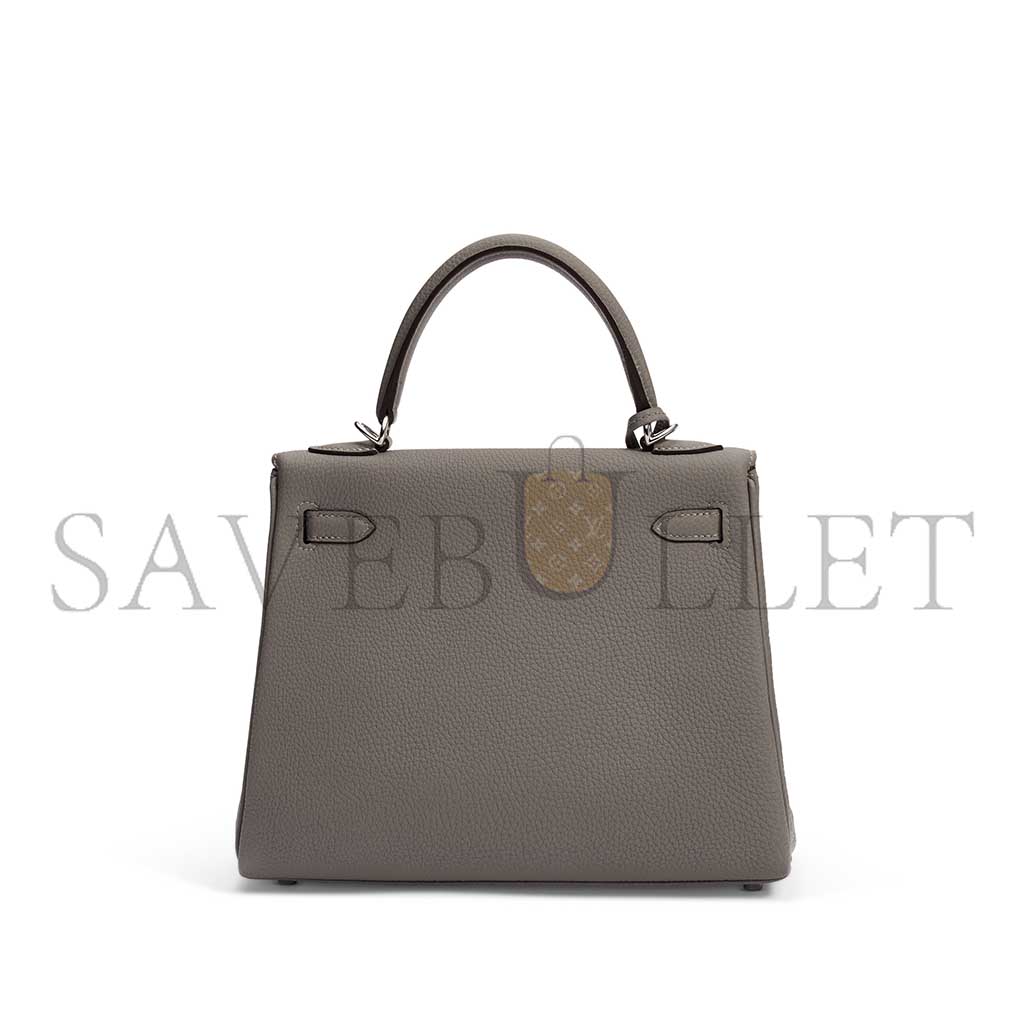 HERMÈS TOGO LEATHER RETOURNÉ KELLY 25 WITH PALLADIUM HARDWARE (25*17*7cm) 